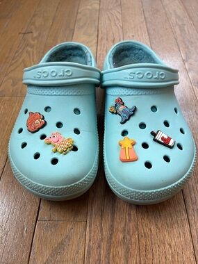CROCS Kids Clog in Light Aqua with Jibbitz Charms